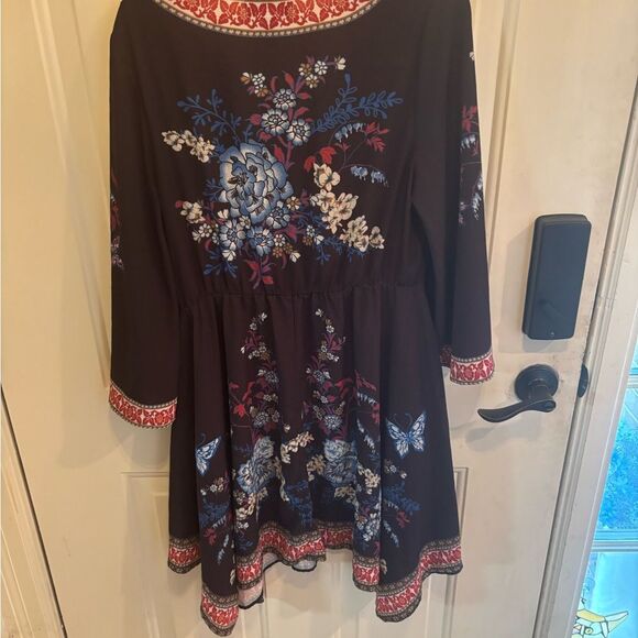 Anthropologie Flying Tomato Floral Dress with Red and Blue Details - Picture 3 of 5